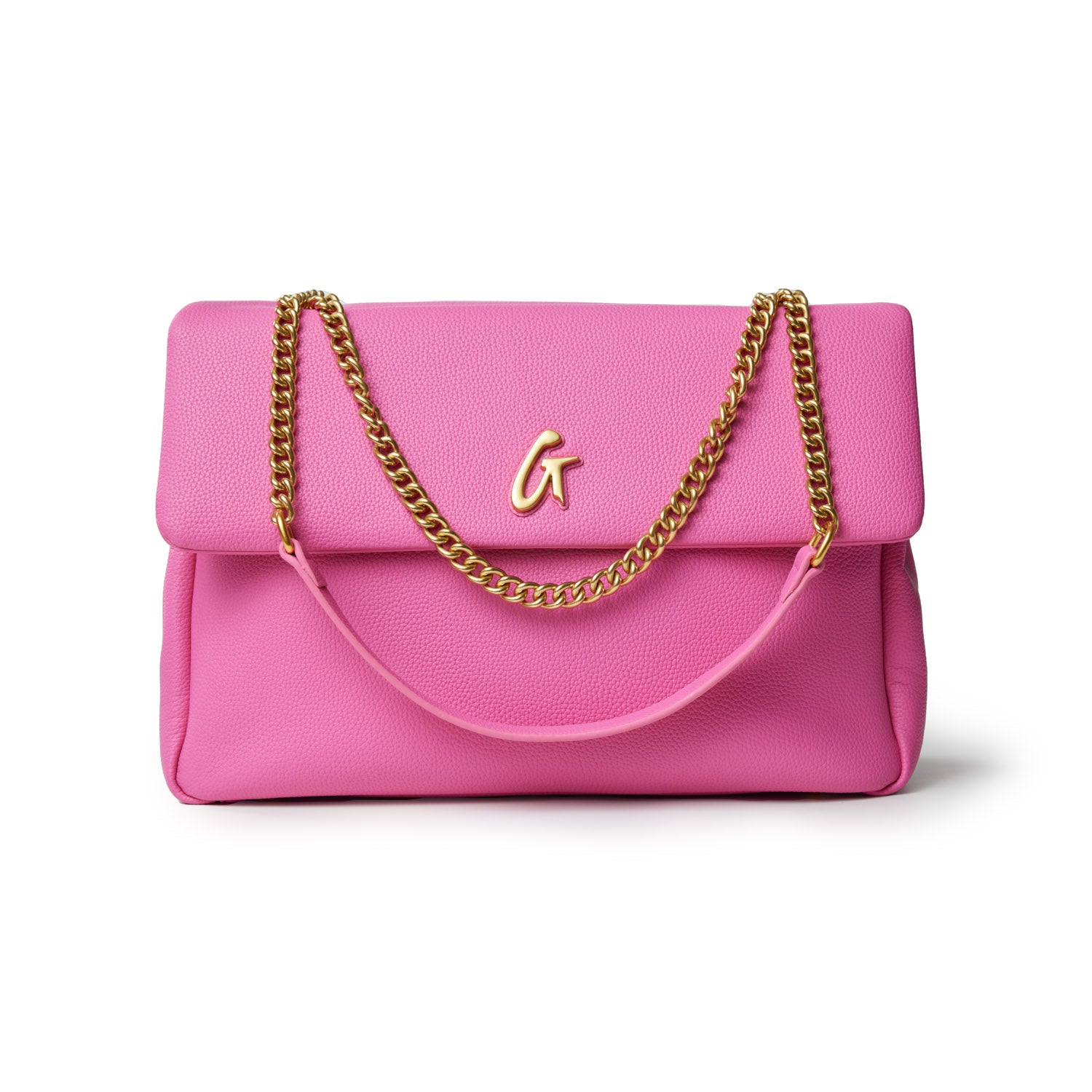 PEBBLE LARGE FLAP BAG HOT PINK