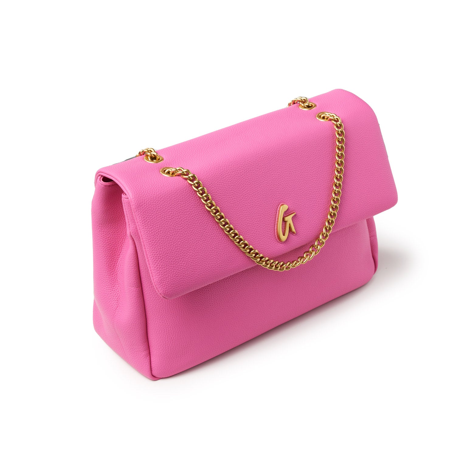 PEBBLE LARGE FLAP BAG HOT PINK