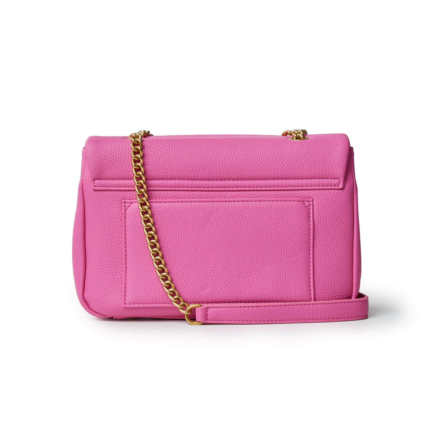 PEBBLE MEDIUM FLAP BAG HOT PINK