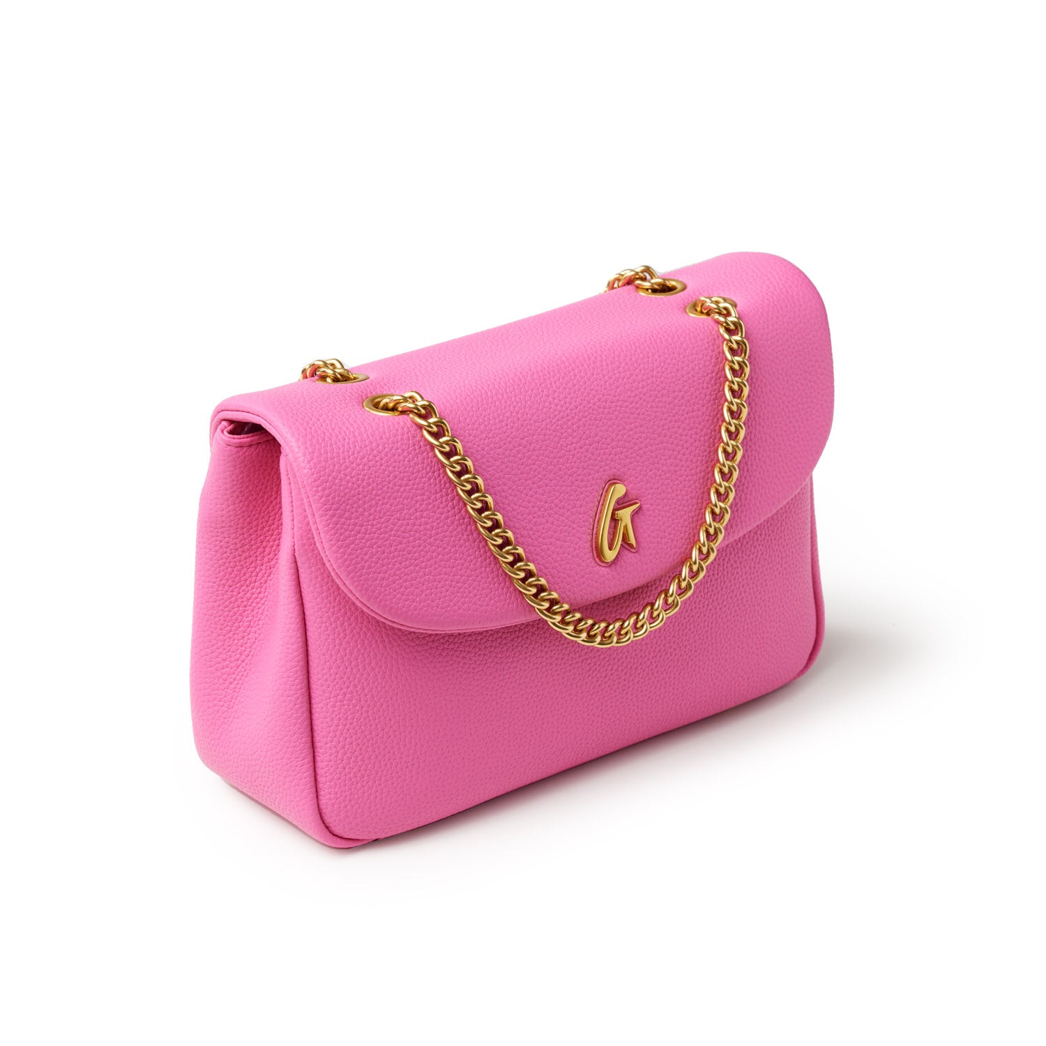 PEBBLE MEDIUM FLAP BAG HOT PINK