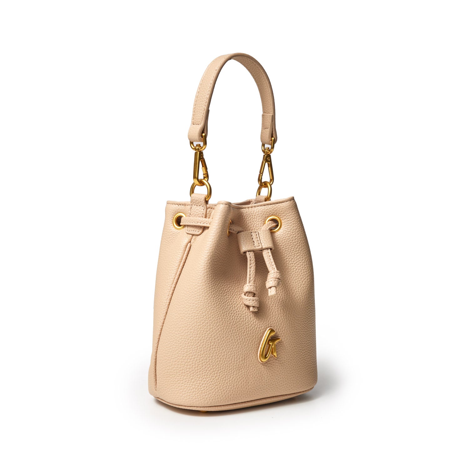 MINI PEBBLE BUCKET BAG - NUDE