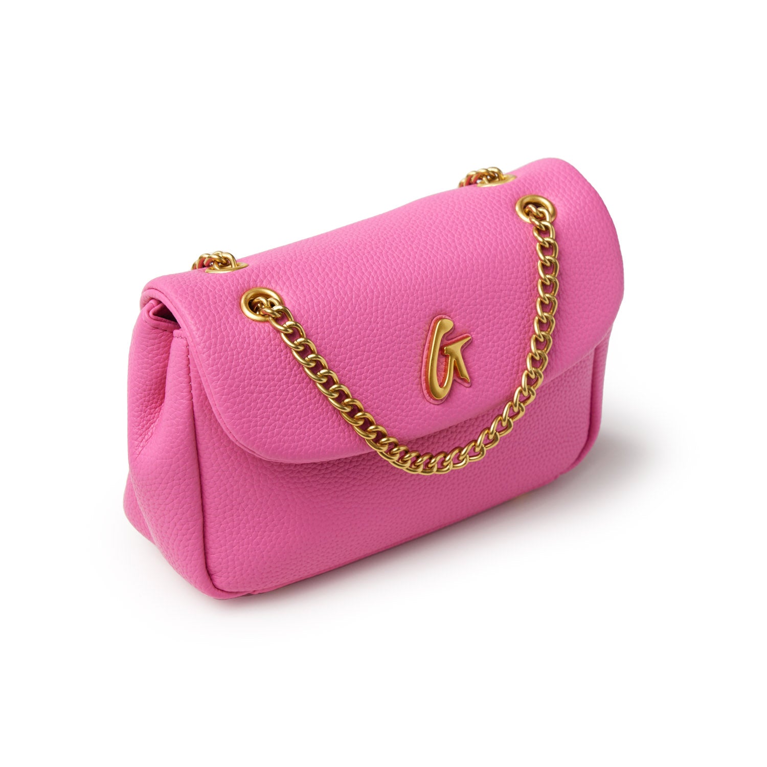 MINI PEBBLE FLAP BAG - HOT PINK