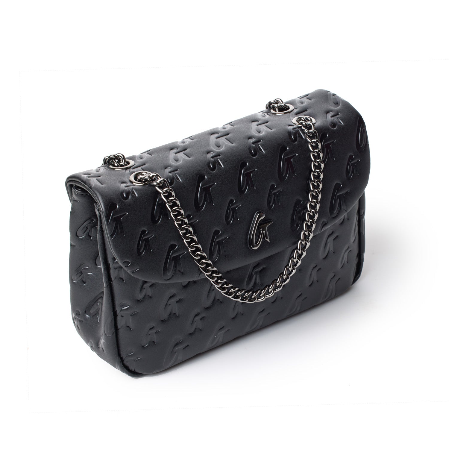 MEDIUM MONOGRAM FLAP BAG - BLACK