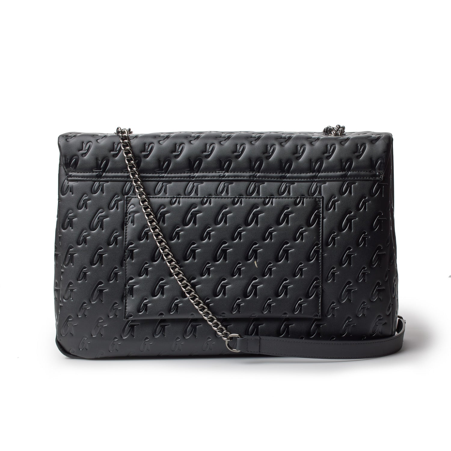 XL MONOGRAM FLAP BAG - BLACK