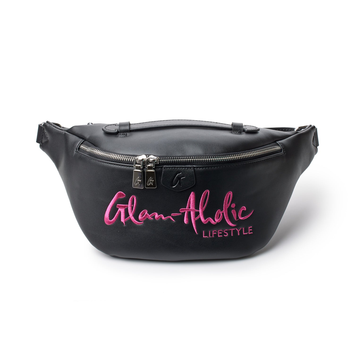 SIGNATURE LOGO FANNY PACK BLACK x PINK