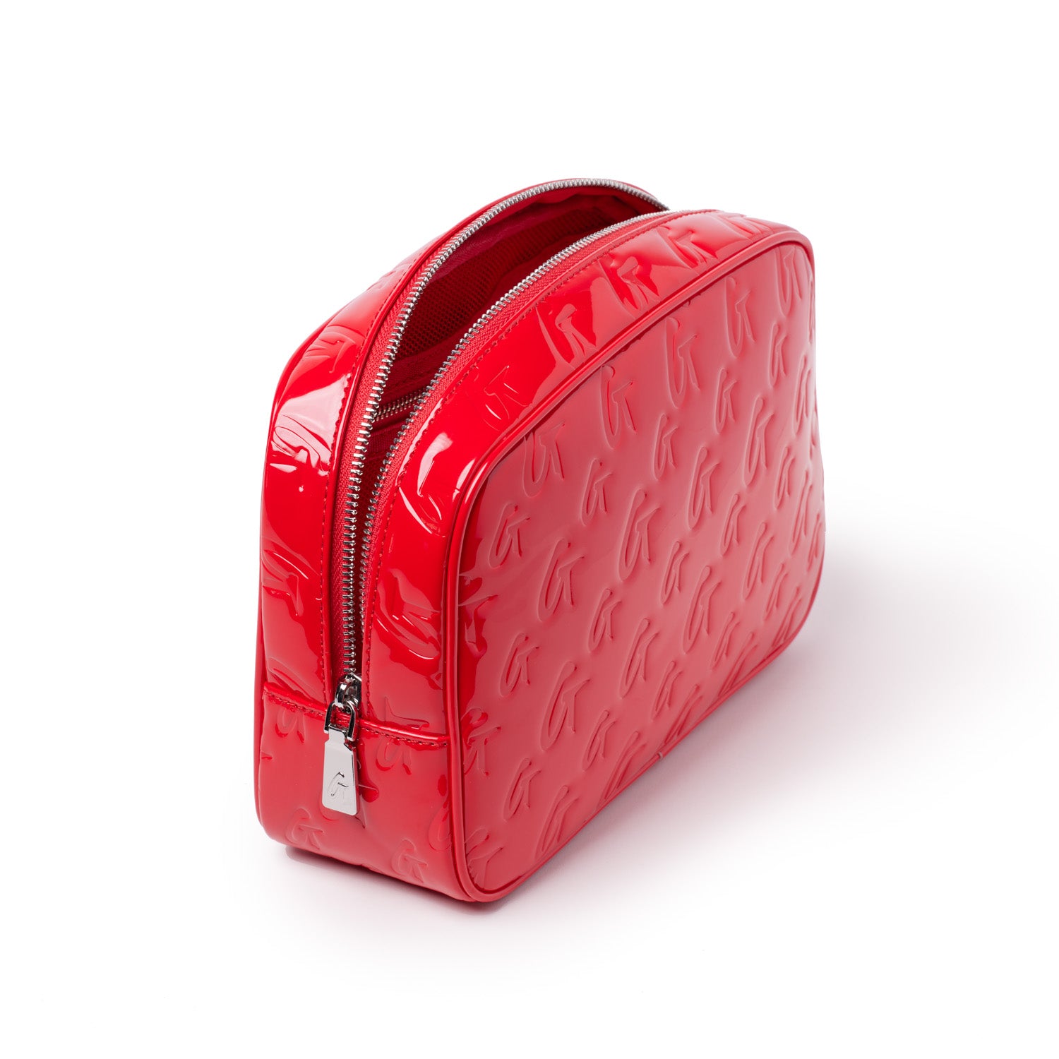 MONOGRAM SMALL COSMETIC TOILETRY BAG MIRROR RED