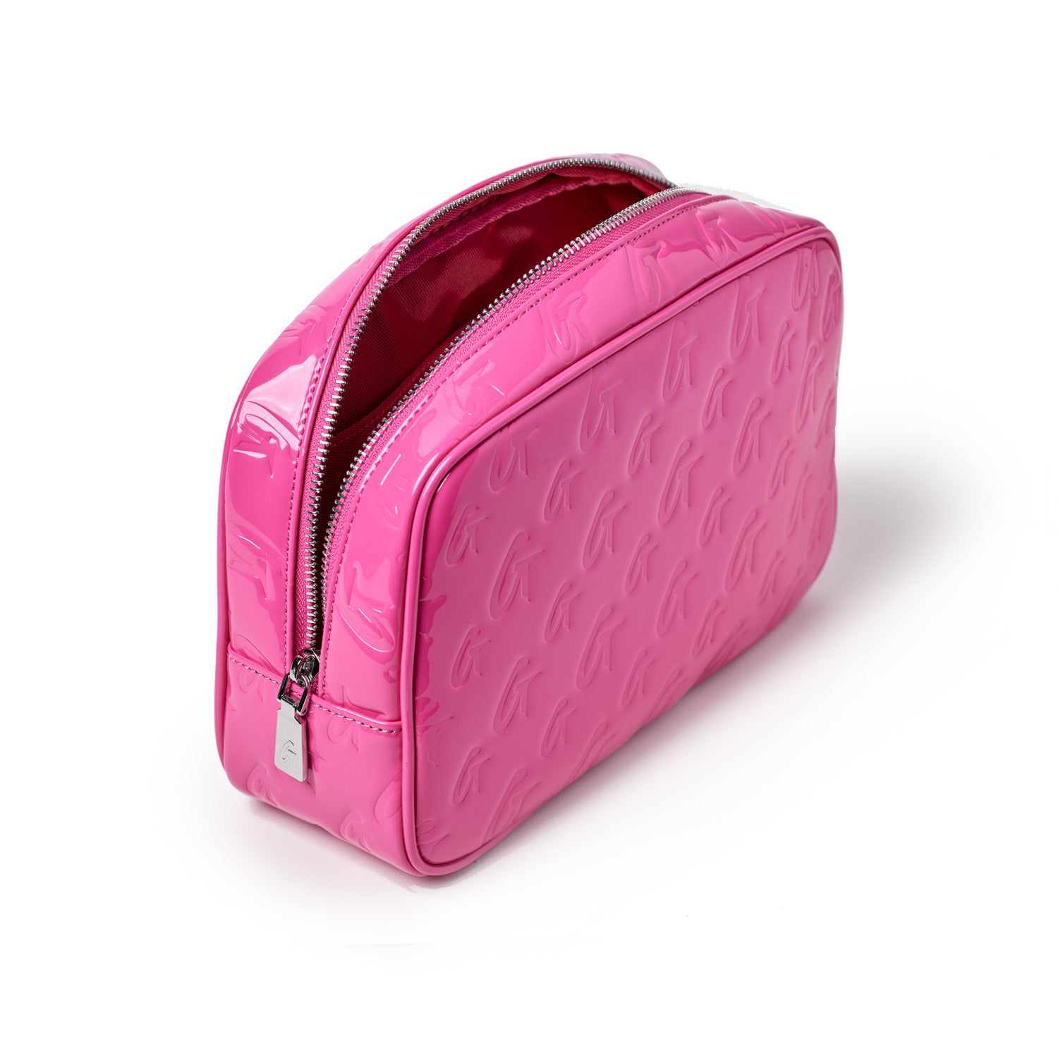 SMALL MONOGRAM TOILETRY BAG - MIRROR HOT PINK