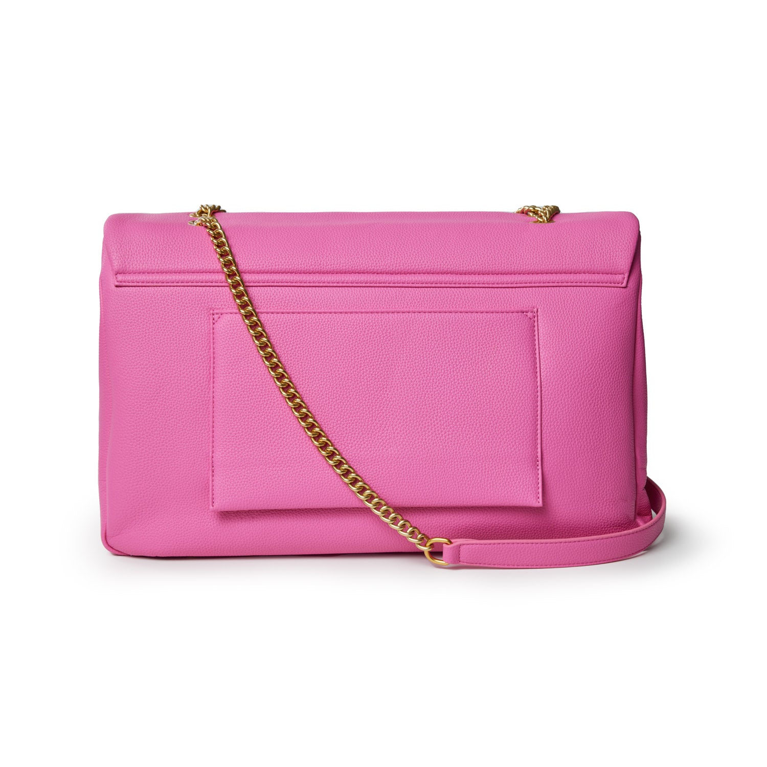 XL PEBBLE FLAP BAG - HOT PINK