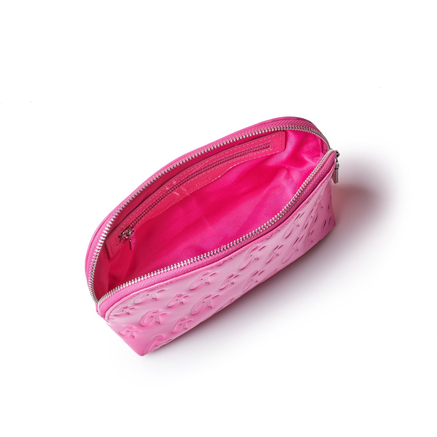 MONOGRAM COSMETIC POUCH MIRROR HOT PINK