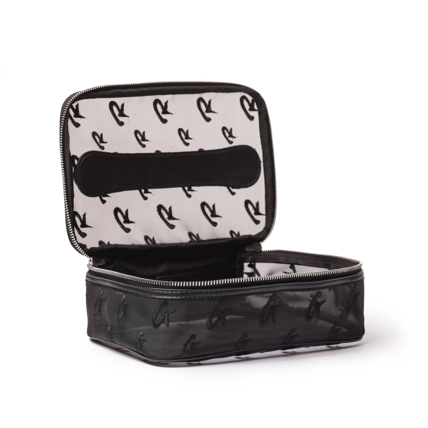 MESH MONOGRAM MEDIUM COSMETIC TOILETRY BAG