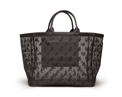 MESH MONOGRAM TOTE - BLACK