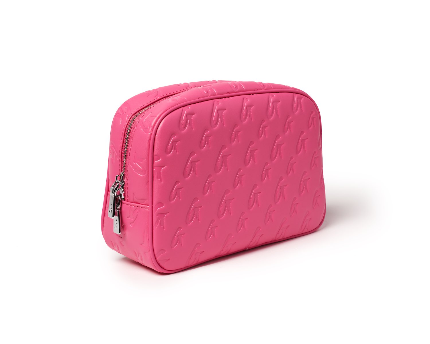 MONOGRAM SMALL COSMETIC TOILETRY BAG HOT PINK