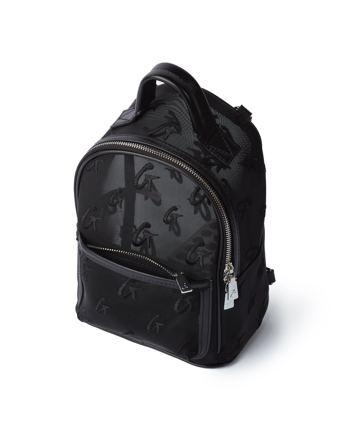 MINI MESH MONOGRAM BACKPACK - BLACK