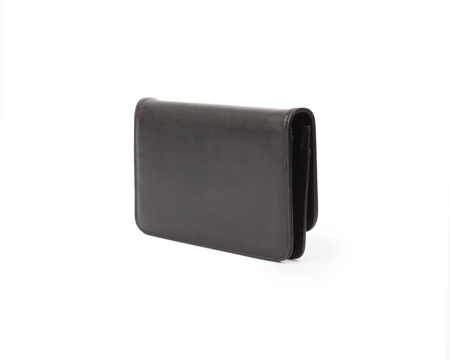 BLACK STANDARD WALLET ON CHAIN-GUNMETAL